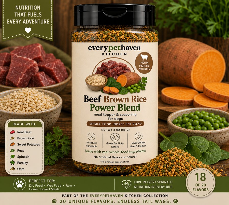 Beef Brown Rice Power Blend - whole-food beef and brown rice meal topper for dogs - EveryPetHaven Kitchen