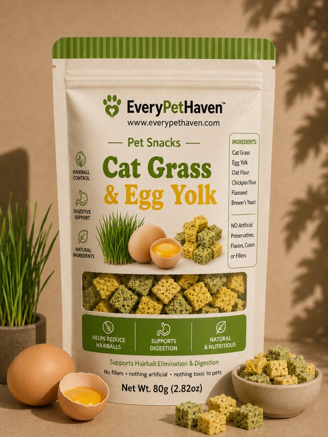 Cat Grass & Egg Yolk - EveryPetHaven gently dehydrated cat snack