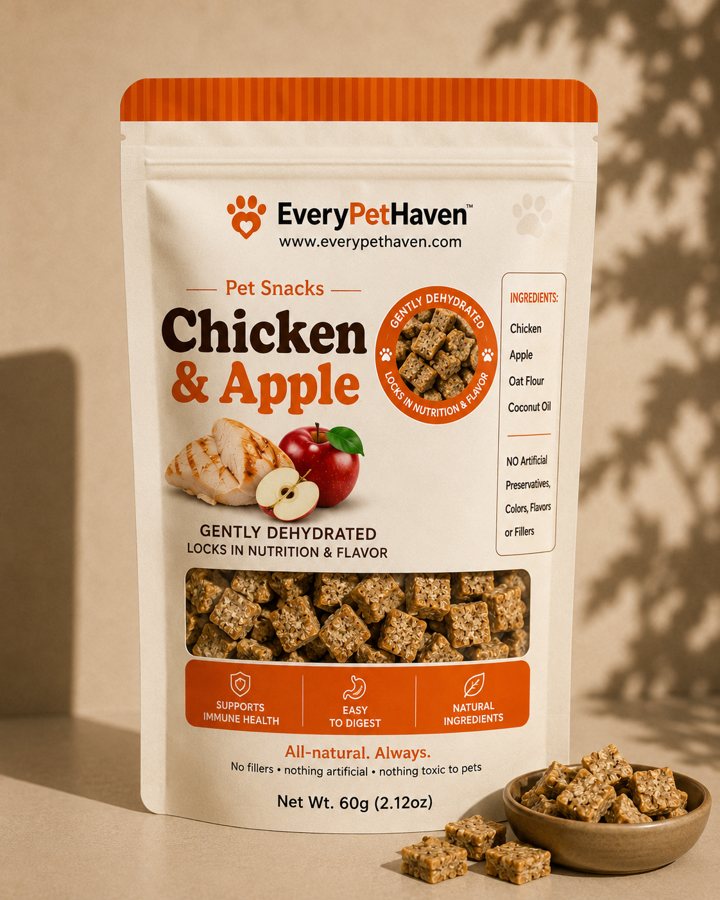 Chicken & Apple Snacks - EveryPetHaven gently dehydrated dog snack