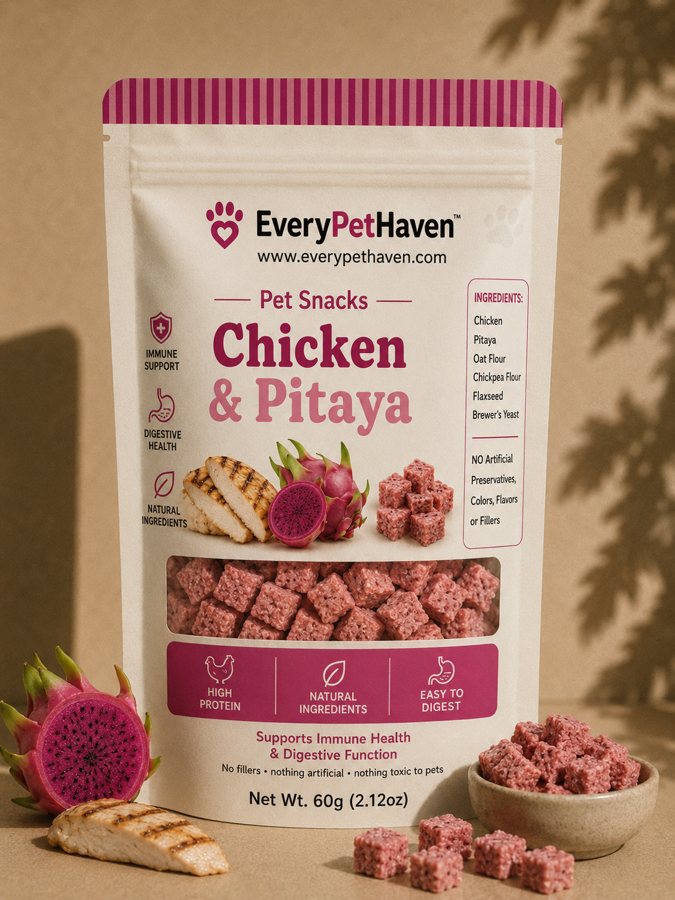 Chicken & Pitaya Snacks - EveryPetHaven gently dehydrated dog snack