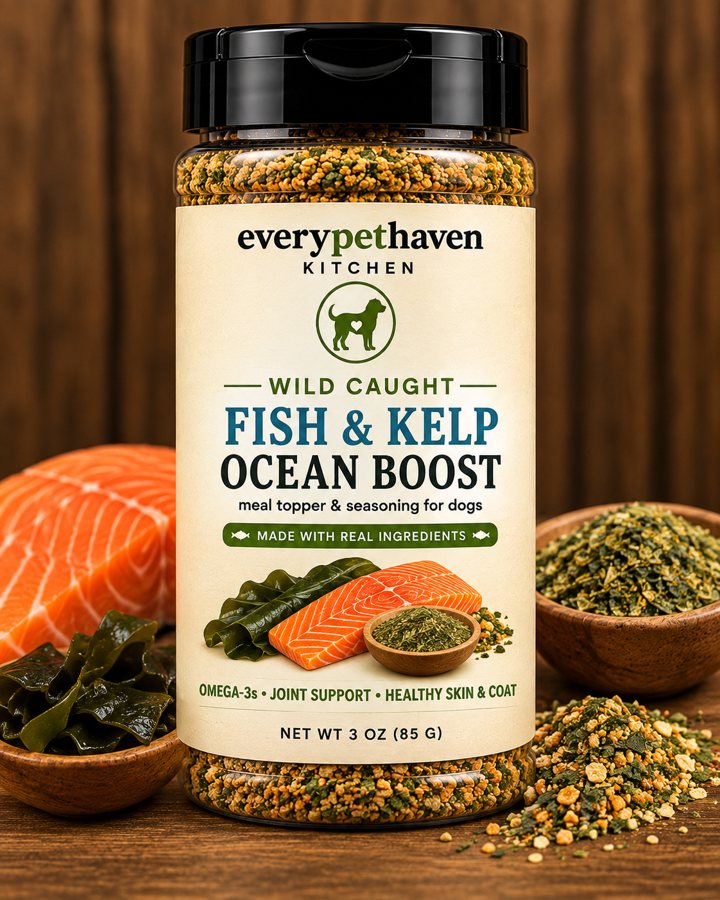 Fish and Kelp Ocean Boost - whole-food wild-caught fish and kelp meal topper for dogs, omega-3 - EveryPetHaven Kitchen