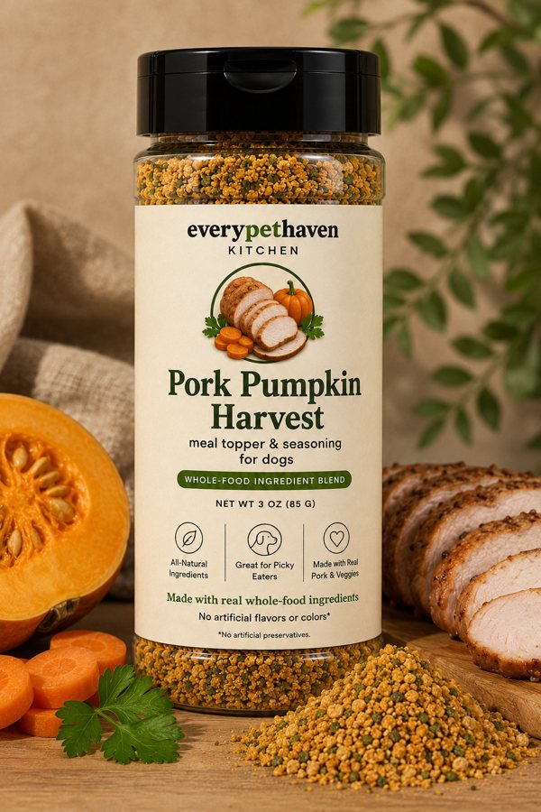 Pork Pumpkin Harvest - whole-food pork and pumpkin meal topper for dogs - EveryPetHaven Kitchen