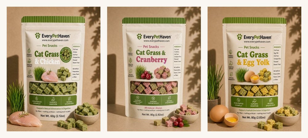 Cat Grass Snack Trio - EveryPetHaven snack bundle