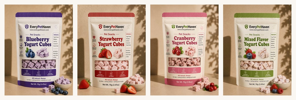 Yogurt and Fruit Snack 4-Pack - EveryPetHaven dog snack bundle