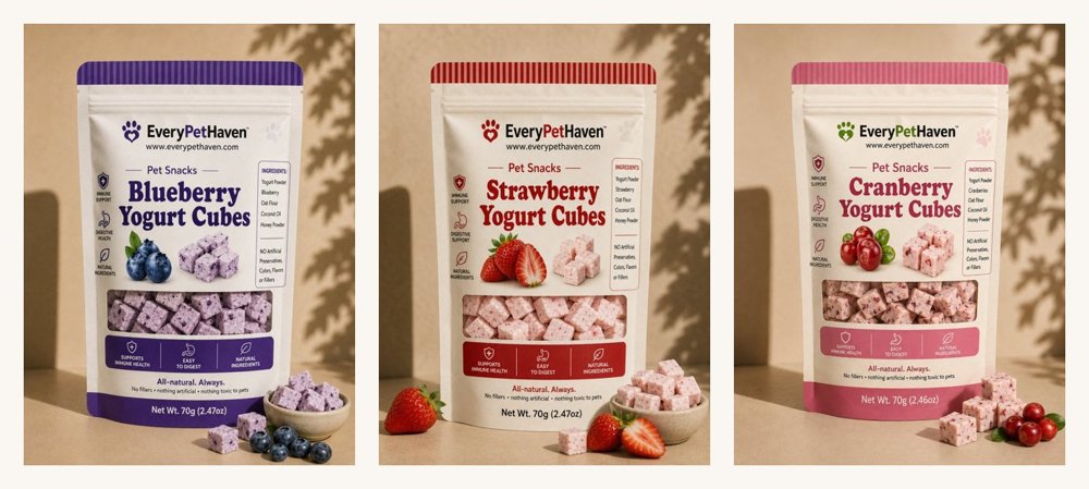 Yogurt Cube Variety Trio - EveryPetHaven snack bundle